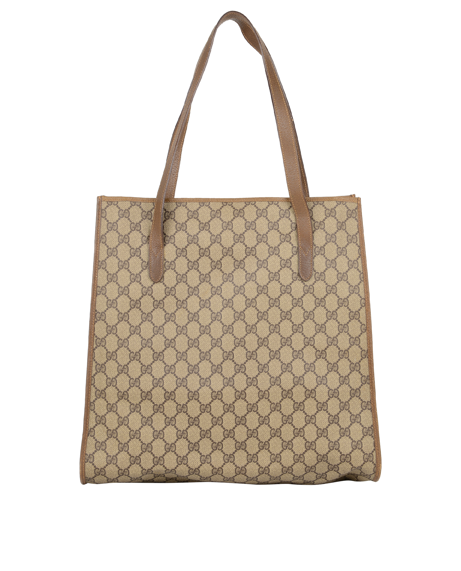 Vintage GG Supreme Shopper, &pound;390, Handbags, Beige, Canvas/Leather, Back view